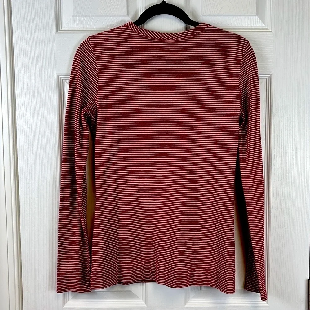 Lacoste red and white striped cardigan sz 36